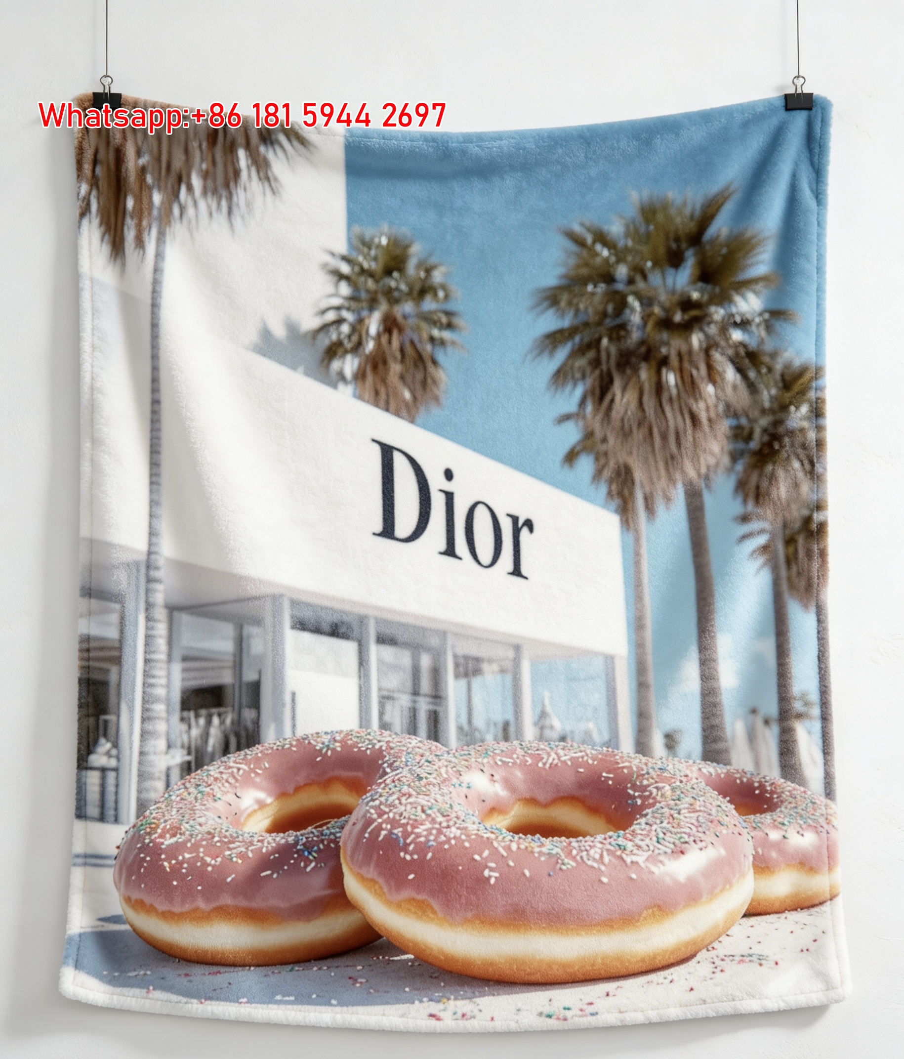 Dior Donut Pop Art Flannel Throw Blanket Sofa Cover Blanket D389
